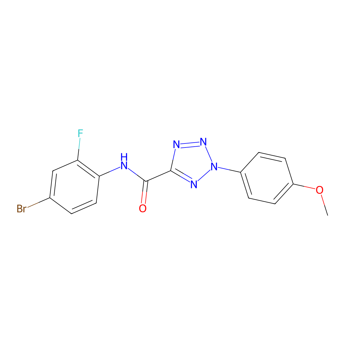 N-(4-bromo-2-fluorophenyl)-2-(4-methoxyphenyl)-2H-tetrazole-5-carboxamide molecular structure, CAS 1396878-05-9