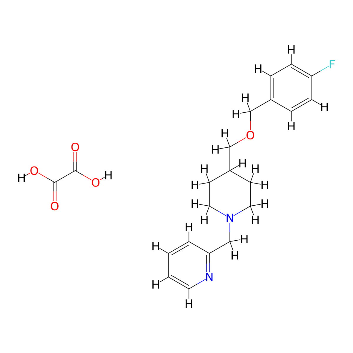 2-((4-(((4-Fluorobenzyl)oxy)methyl)piperidin-1-yl)methyl)pyridine oxalate molecular structure, CAS 1396878-07-1
