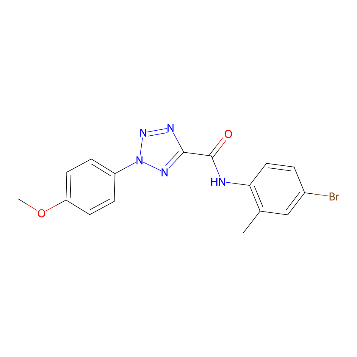 N-(4-bromo-2-methylphenyl)-2-(4-methoxyphenyl)-2H-tetrazole-5-carboxamide molecular structure, CAS 1396878-11-7