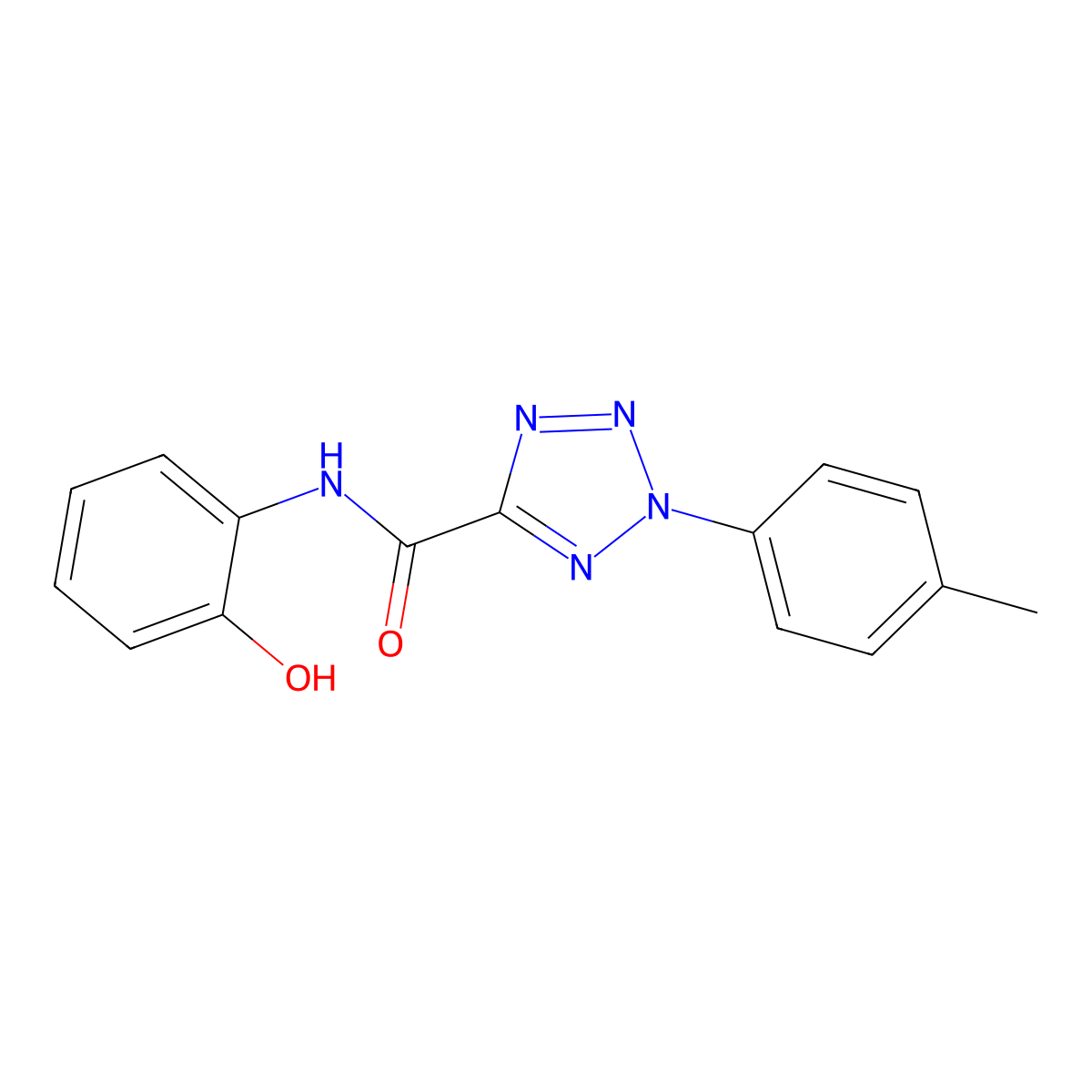 N-(2-hydroxyphenyl)-2-(p-tolyl)-2H-tetrazole-5-carboxamide molecular structure, CAS 1396878-12-8