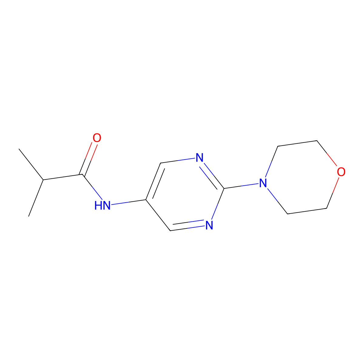 N-(2-morpholinopyrimidin-5-yl)isobutyramide molecular structure, CAS 1396878-13-9