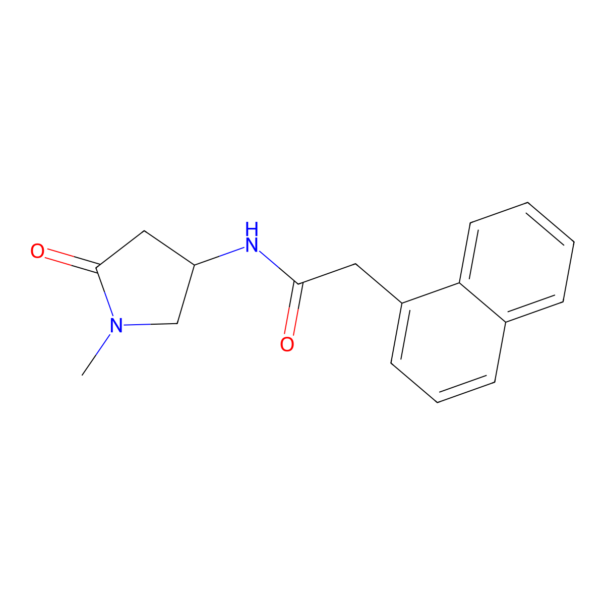 N-(1-methyl-5-oxopyrrolidin-3-yl)-2-(naphthalen-1-yl)acetamide molecular structure, CAS 1396878-20-8