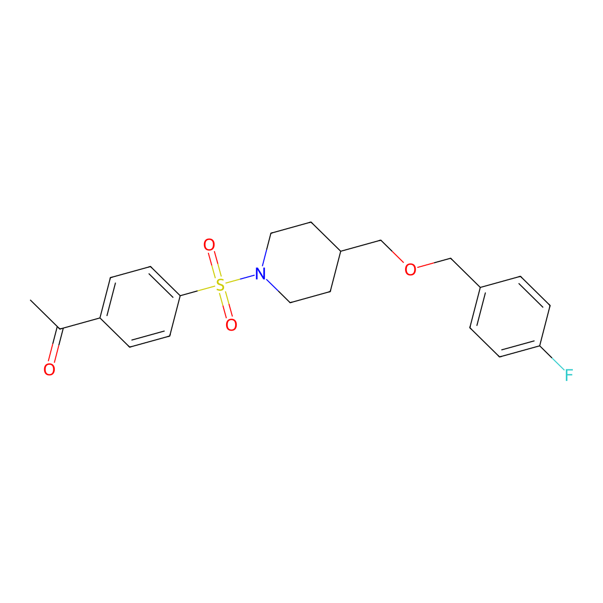 1-(4-((4-(((4-Fluorobenzyl)oxy)methyl)piperidin-1-yl)sulfonyl)phenyl)ethanone molecular structure, CAS 1396878-25-3