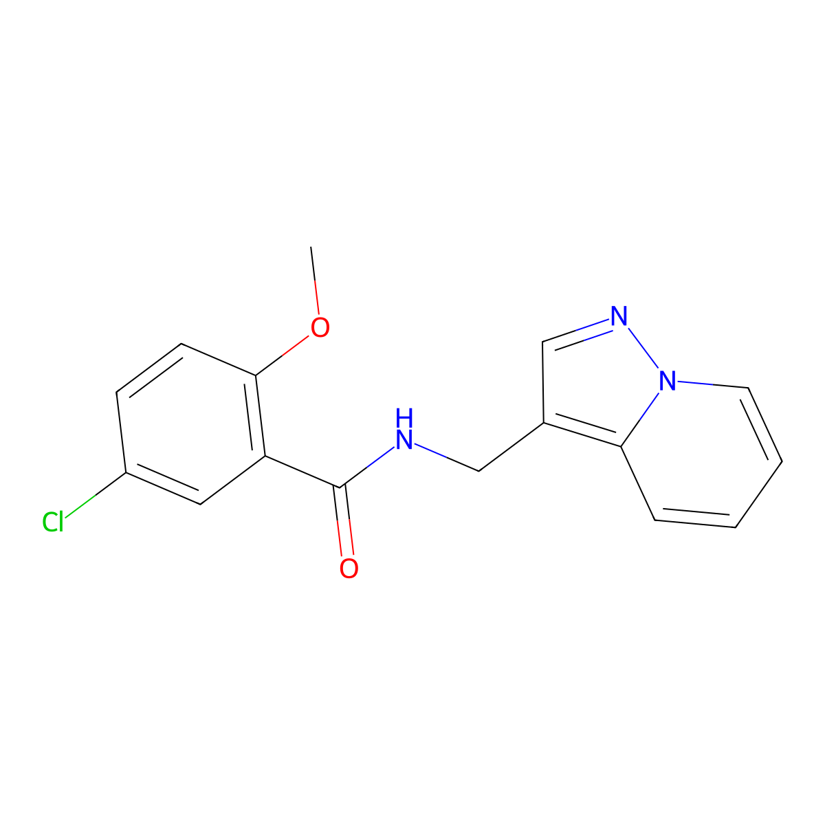 5-chloro-2-methoxy-N-(pyrazolo[1,5-a]pyridin-3-ylmethyl)benzamide molecular structure, CAS 1396878-28-6