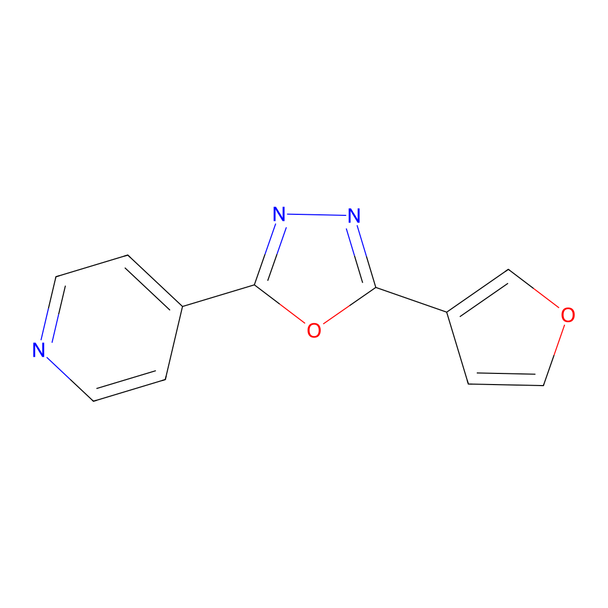 2-(Furan-3-yl)-5-(pyridin-4-yl)-1,3,4-oxadiazole molecular structure, CAS 1396878-30-0
