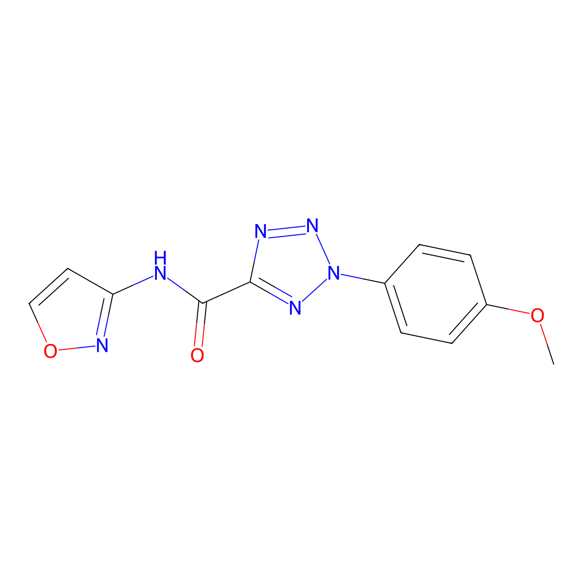 N-(isoxazol-3-yl)-2-(4-methoxyphenyl)-2H-tetrazole-5-carboxamide molecular structure, CAS 1396878-32-2