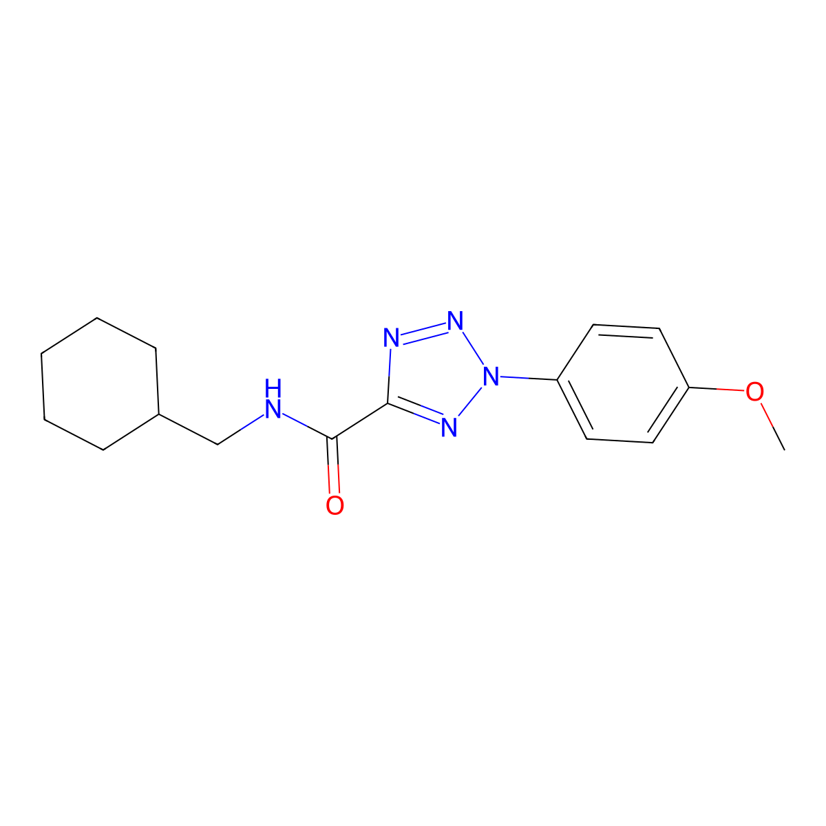 N-(cyclohexylmethyl)-2-(4-methoxyphenyl)-2H-tetrazole-5-carboxamide molecular structure, CAS 1396878-42-4