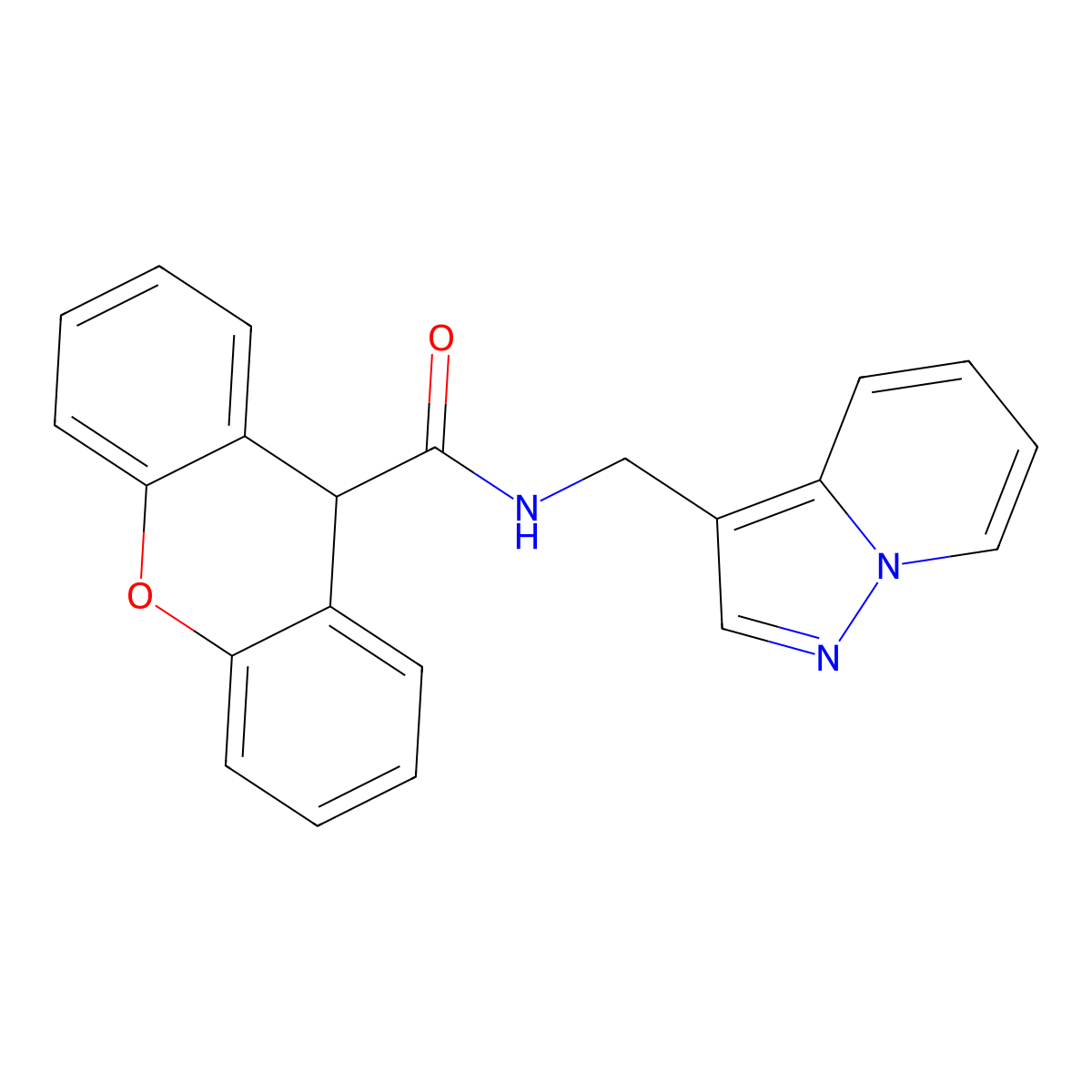 N-(pyrazolo[1,5-a]pyridin-3-ylmethyl)-9H-xanthene-9-carboxamide molecular structure, CAS 1396878-45-7