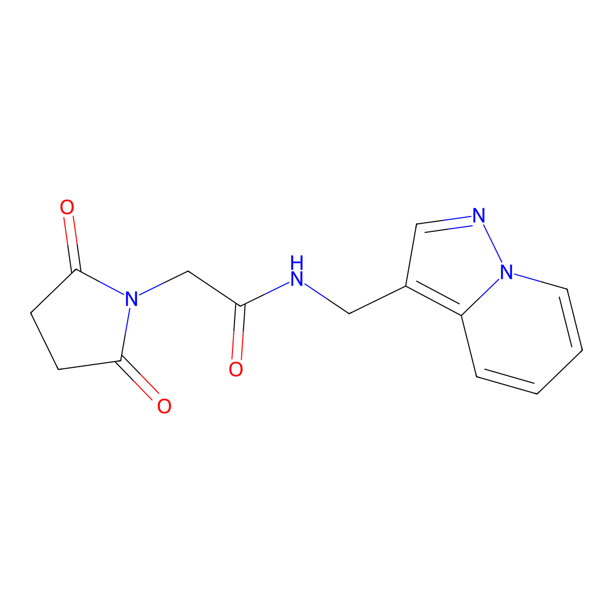 2-(2,5-dioxopyrrolidin-1-yl)-N-(pyrazolo[1,5-a]pyridin-3-ylmethyl)acetamide molecular structure, CAS 1396878-53-7