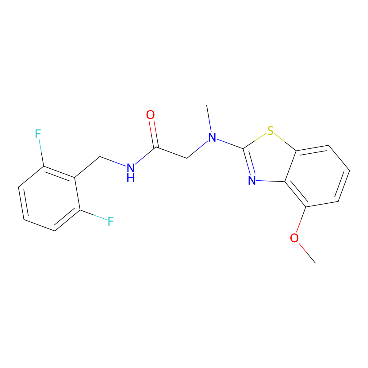 N-(2,6-difluorobenzyl)-2-((4-methoxybenzo[d]thiazol-2-yl)(methyl)amino)acetamide molecular structure, CAS 1396878-54-8
