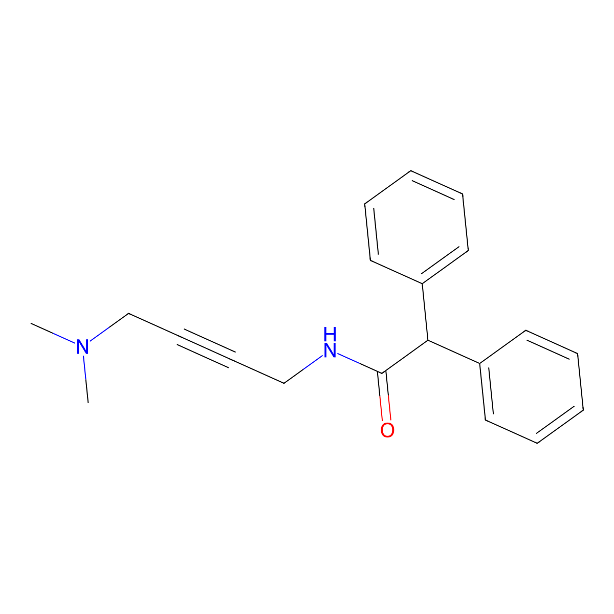 N-(4-(dimethylamino)but-2-yn-1-yl)-2,2-diphenylacetamide molecular structure, CAS 1396878-56-0