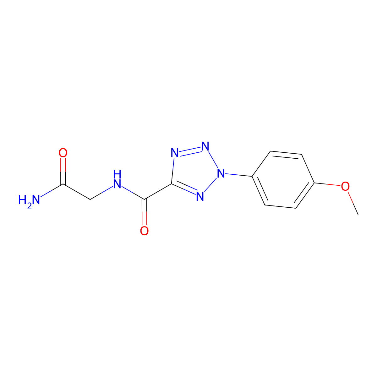 N-(2-amino-2-oxoethyl)-2-(4-methoxyphenyl)-2H-tetrazole-5-carboxamide molecular structure, CAS 1396878-57-1