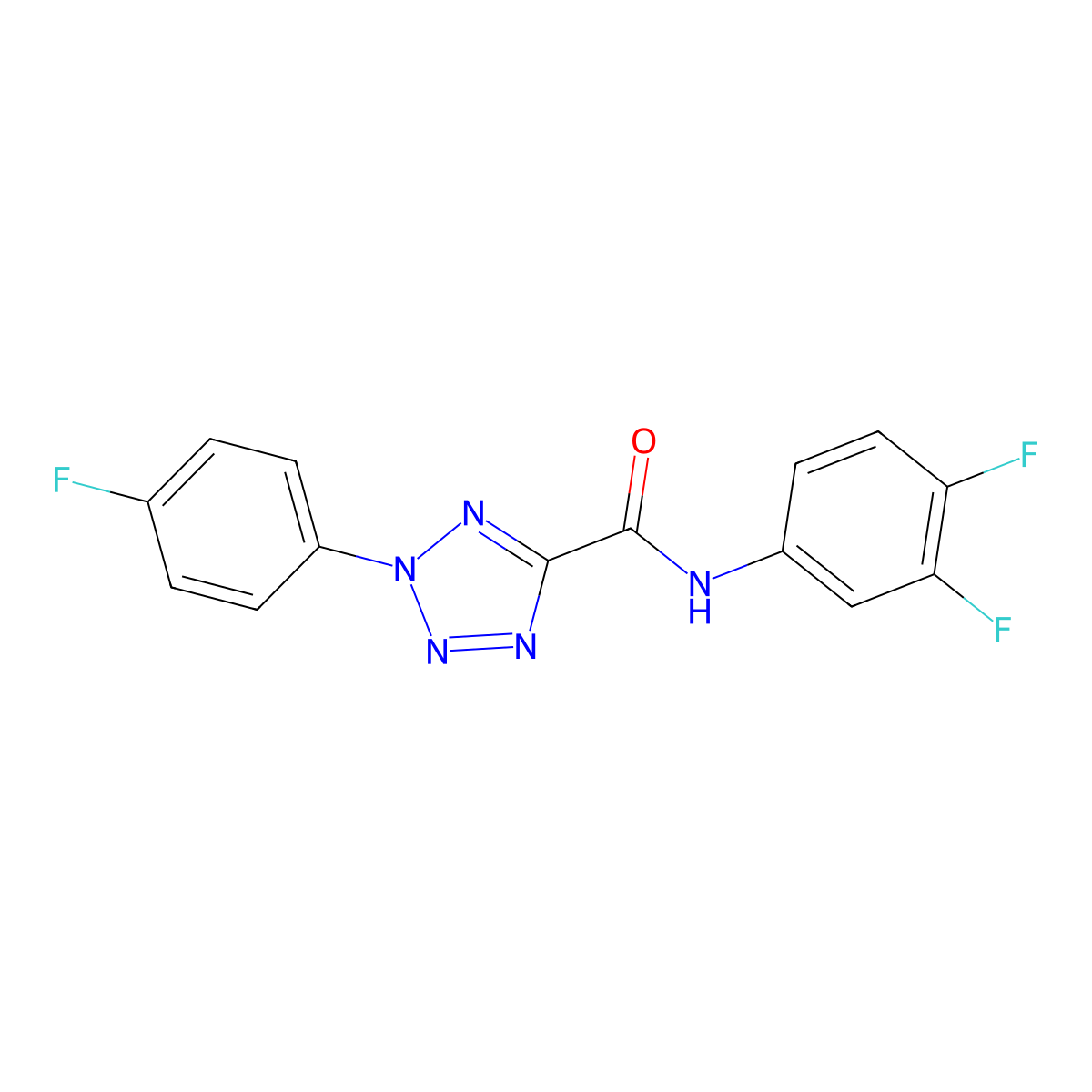 N-(3,4-difluorophenyl)-2-(4-fluorophenyl)-2H-tetrazole-5-carboxamide molecular structure, CAS 1396878-58-2