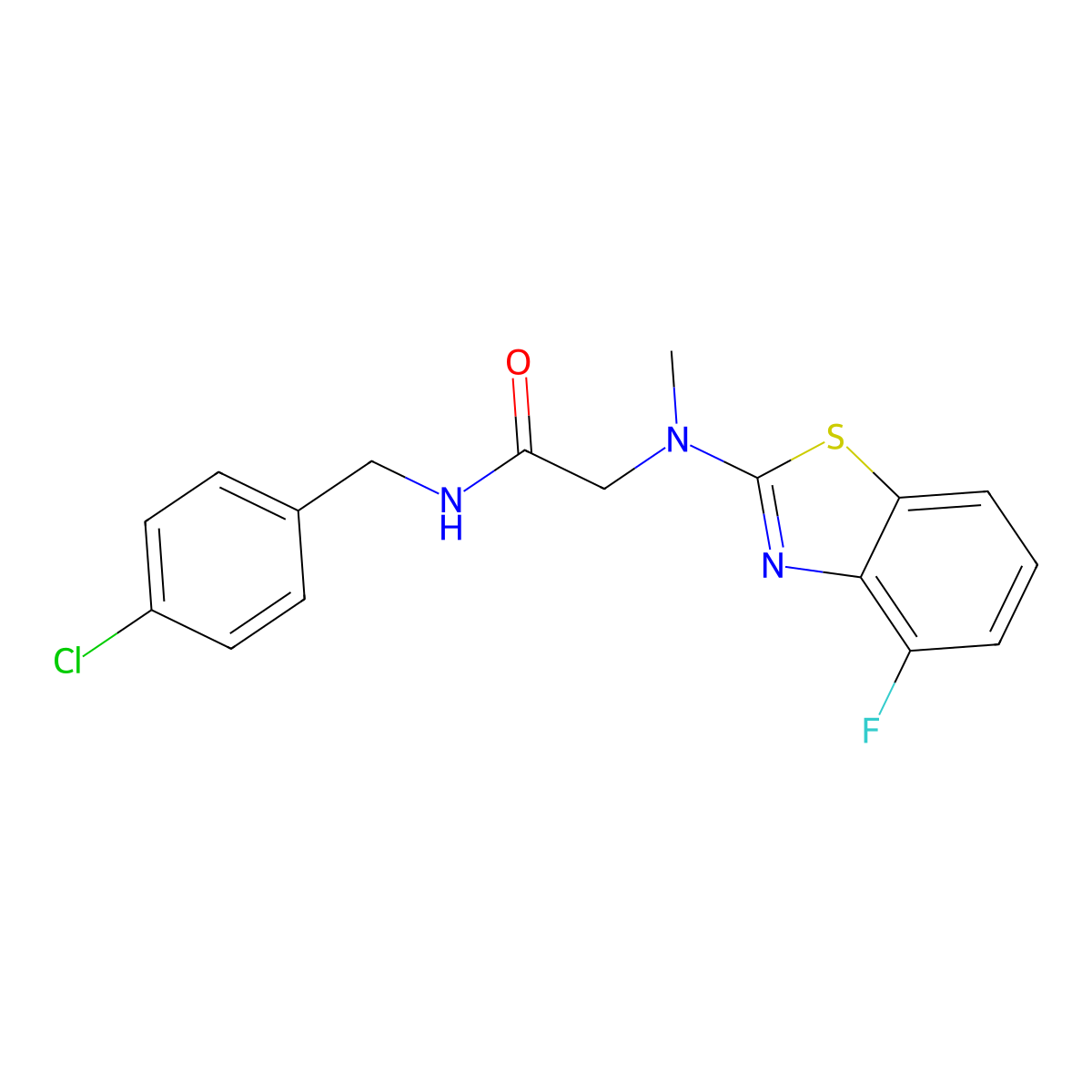 N-(4-chlorobenzyl)-2-((4-fluorobenzo[d]thiazol-2-yl)(methyl)amino)acetamide molecular structure, CAS 1396878-71-9