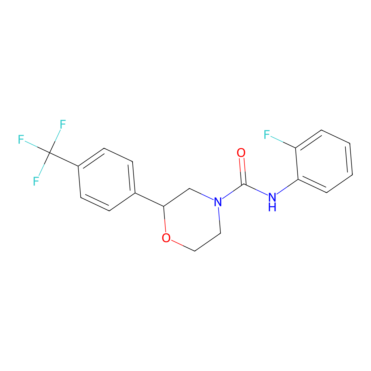 N-(2-fluorophenyl)-2-[4-(trifluoromethyl)phenyl]morpholine-4-carboxamide molecular structure, CAS 1396878-80-0
