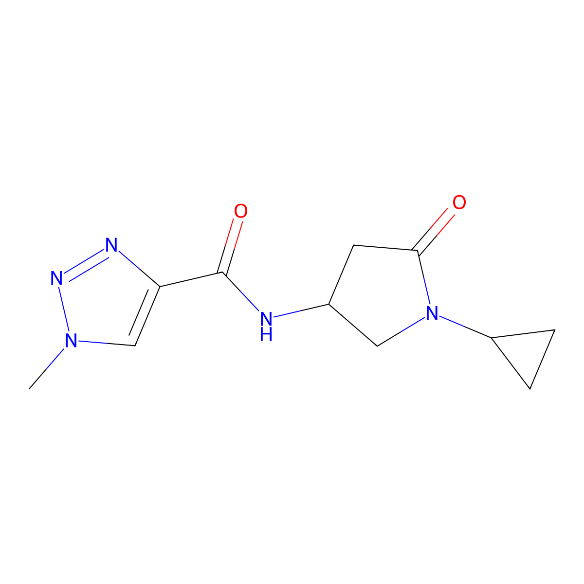 N-(1-cyclopropyl-5-oxopyrrolidin-3-yl)-1-methyl-1H-1,2,3-triazole-4-carboxamide molecular structure, CAS 1396878-82-2