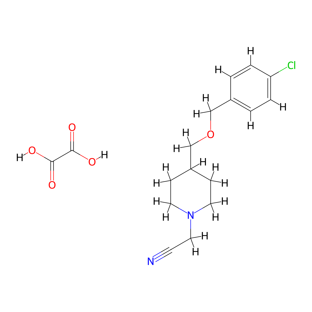2-(4-(((4-Chlorobenzyl)oxy)methyl)piperidin-1-yl)acetonitrile oxalate molecular structure, CAS 1396878-92-4