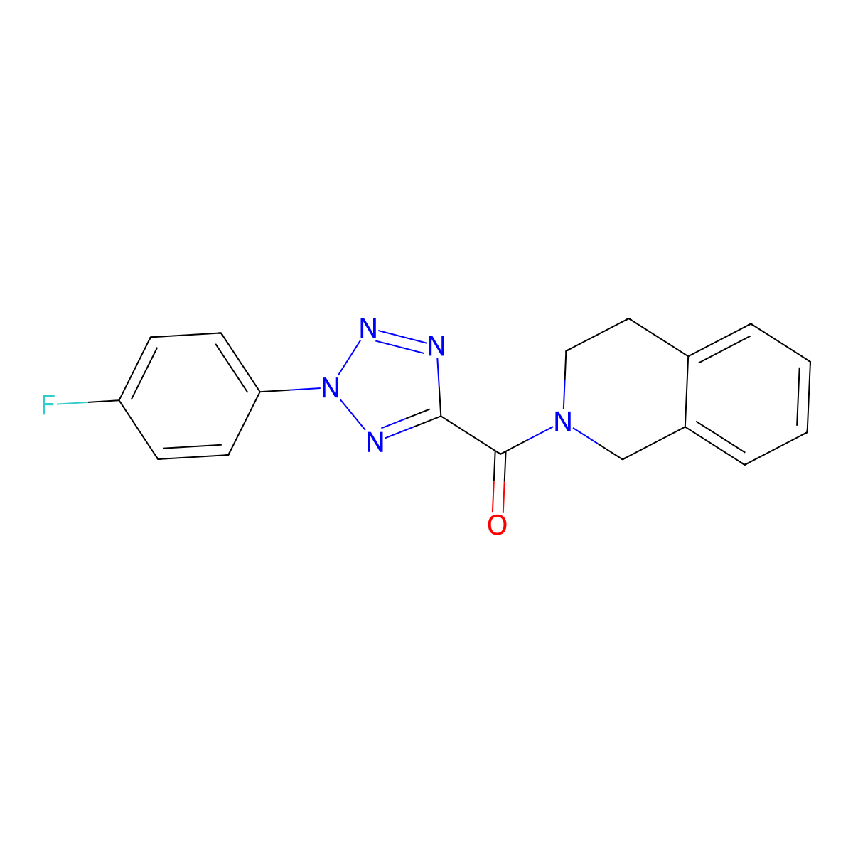 (3,4-dihydroisoquinolin-2(1H)-yl)(2-(4-fluorophenyl)-2H-tetrazol-5-yl)methanone molecular structure, CAS 1396879-04-1
