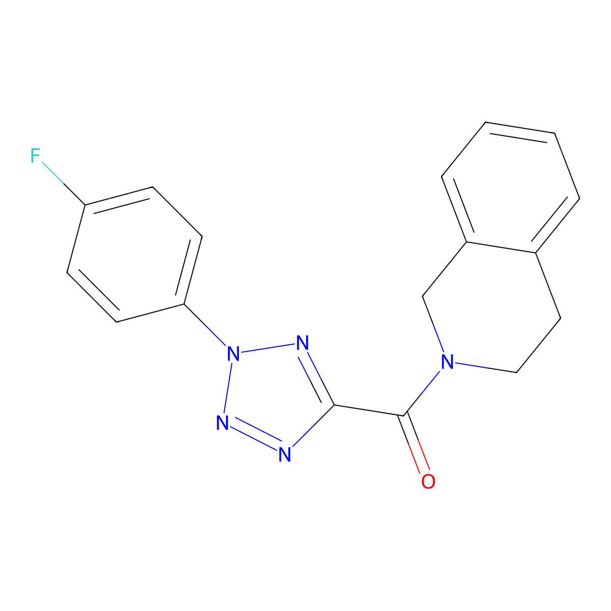 (3,4-dihydroisoquinolin-2(1H)-yl)(2-(4-fluorophenyl)-2H-tetrazol-5-yl)methanone molecular structure, CAS 1396879-04-1