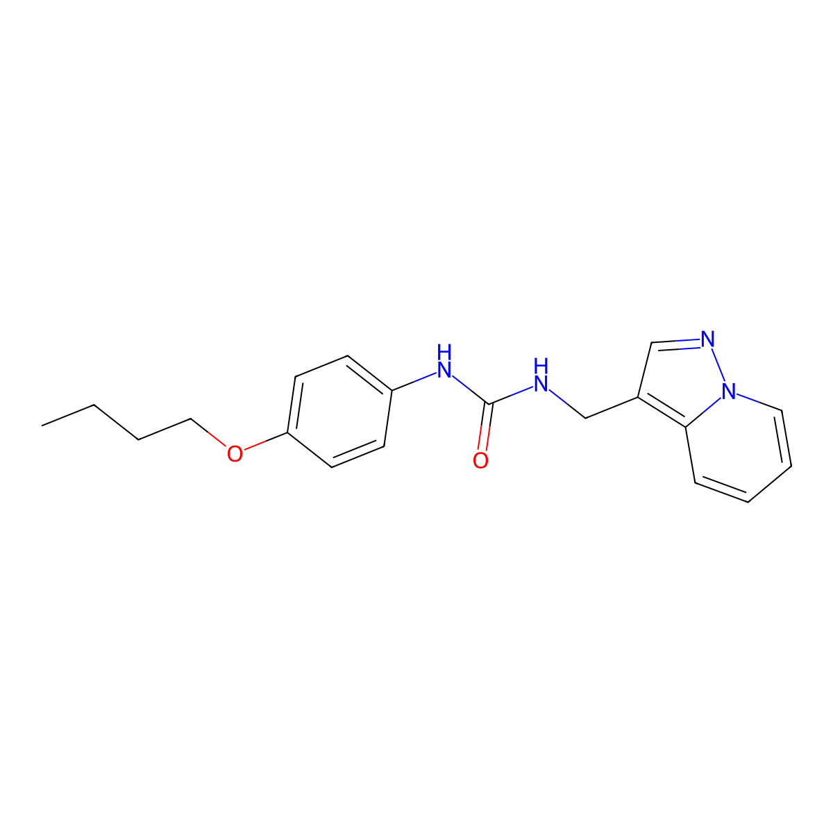 1-(4-Butoxyphenyl)-3-(pyrazolo[1,5-a]pyridin-3-ylmethyl)urea molecular structure, CAS 1396879-31-4