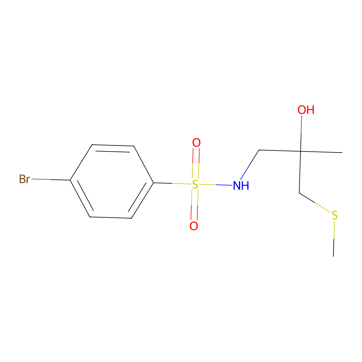 4-bromo-N-(2-hydroxy-2-methyl-3-(methylthio)propyl)benzenesulfonamide molecular structure, CAS 1396879-48-3