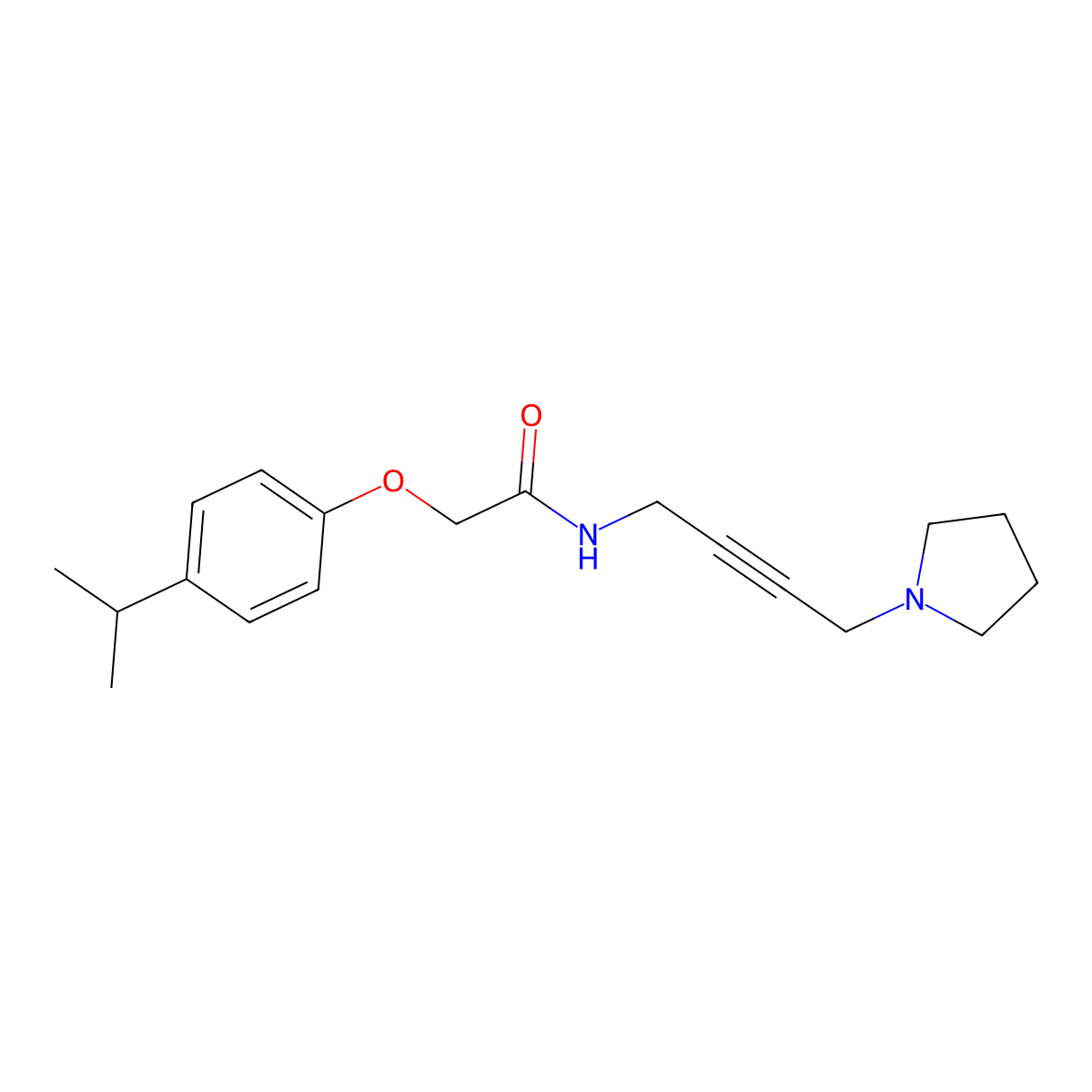 2-(4-isopropylphenoxy)-N-(4-(pyrrolidin-1-yl)but-2-yn-1-yl)acetamide molecular structure, CAS 1396879-50-7