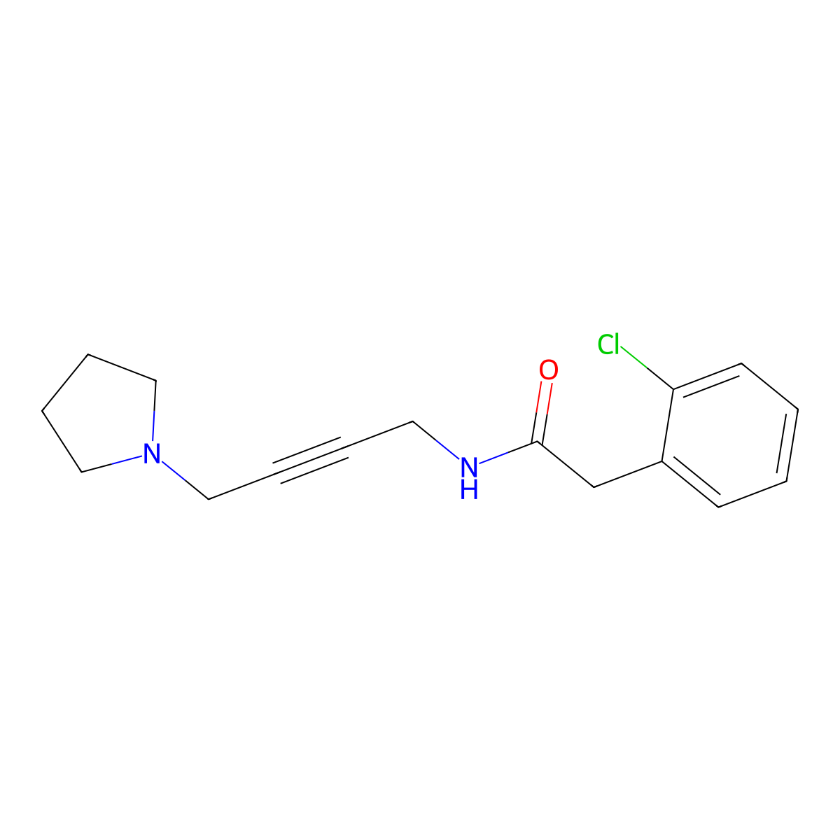 2-(2-chlorophenyl)-N-[4-(pyrrolidin-1-yl)but-2-yn-1-yl]acetamide molecular structure, CAS 1396879-57-4