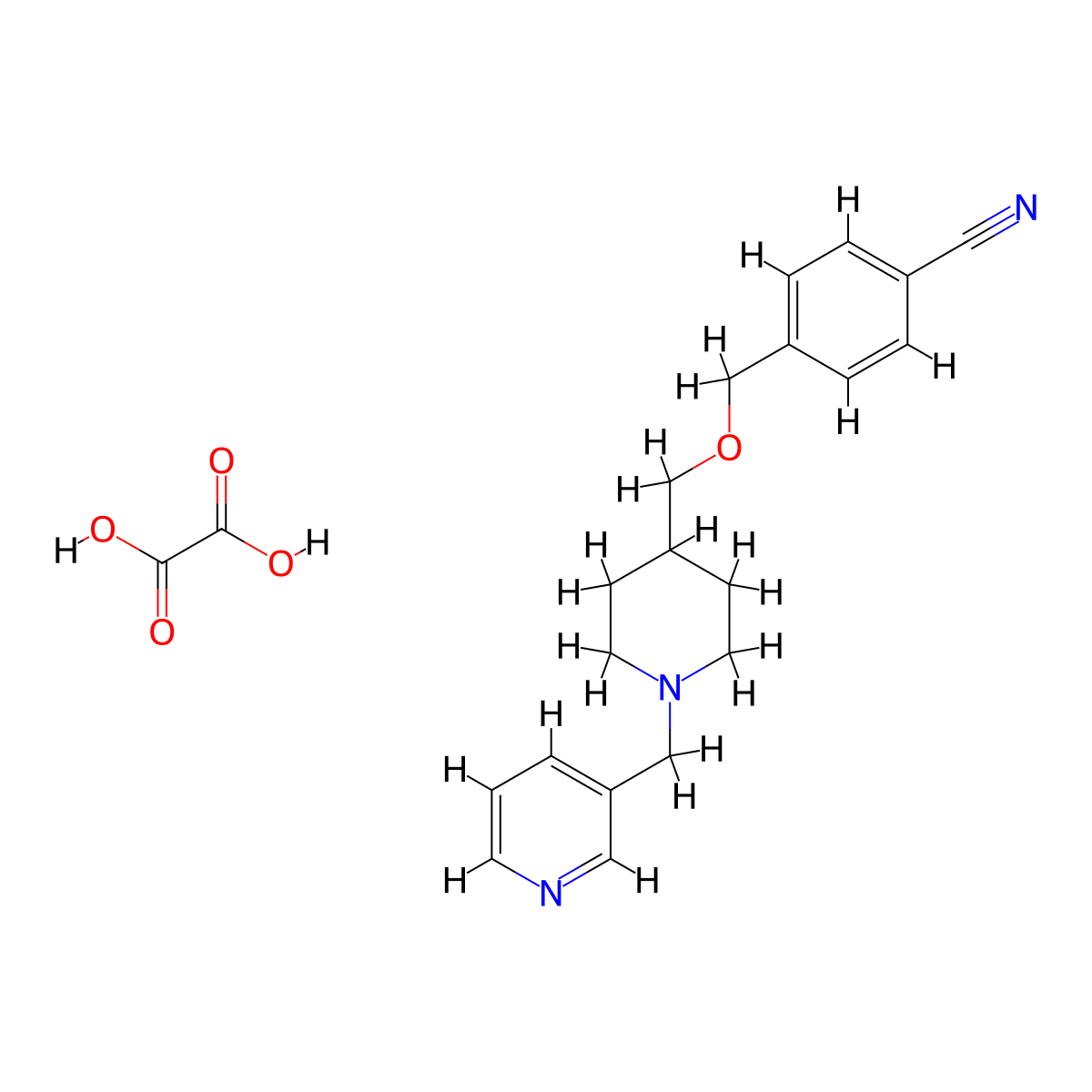 4-(((1-(Pyridin-3-ylmethyl)piperidin-4-yl)methoxy)methyl)benzonitrile oxalate molecular structure, CAS 1396879-60-9