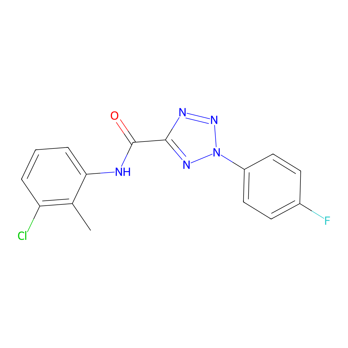 N-(3-chloro-2-methylphenyl)-2-(4-fluorophenyl)-2H-tetrazole-5-carboxamide molecular structure, CAS 1396879-63-2
