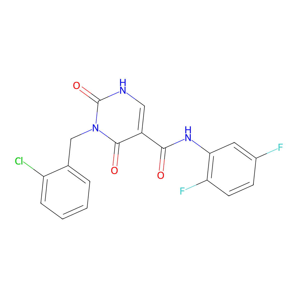 3-(2-chlorobenzyl)-N-(2,5-difluorophenyl)-2,4-dioxo-1,2,3,4-tetrahydropyrimidine-5-carboxamide molecular structure, CAS 1396879-66-5