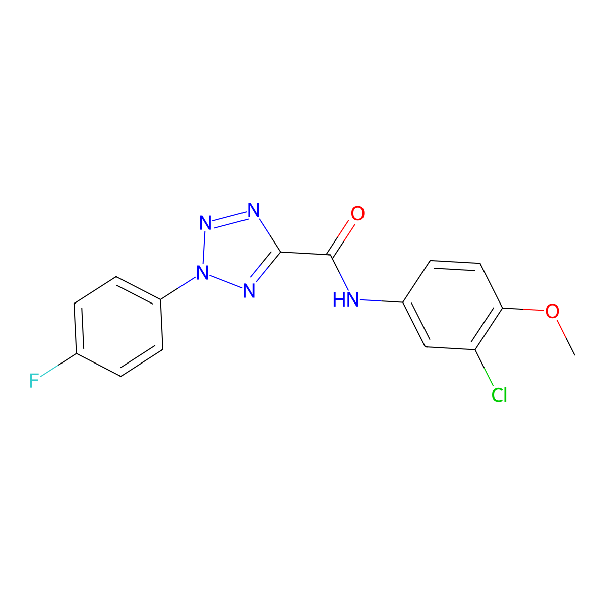 N-(3-chloro-4-methoxyphenyl)-2-(4-fluorophenyl)-2H-tetrazole-5-carboxamide molecular structure, CAS 1396879-73-4