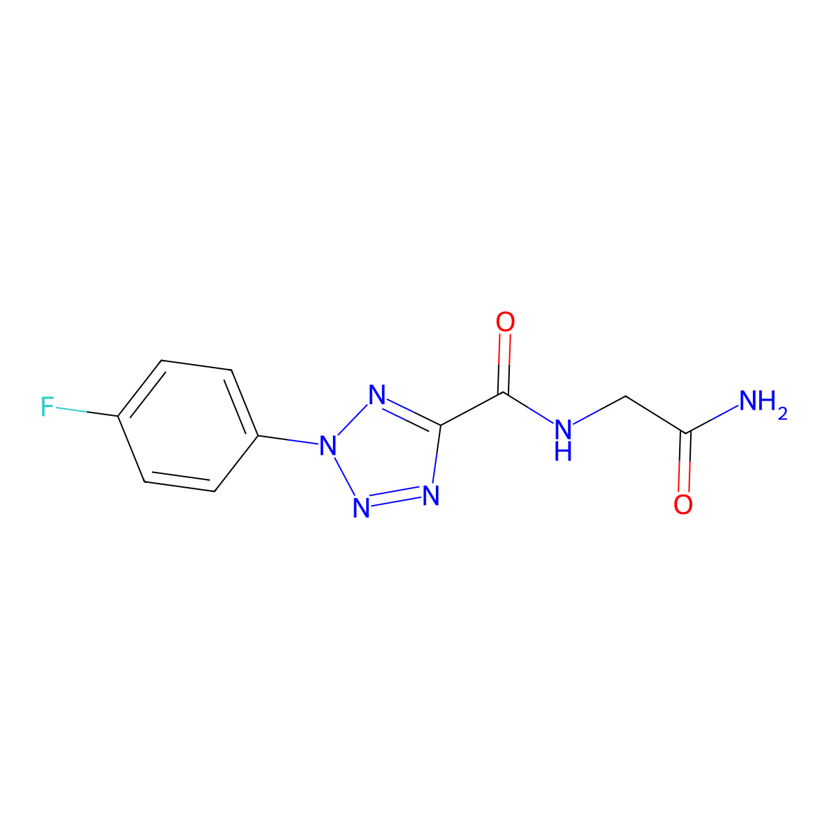 N-(2-amino-2-oxoethyl)-2-(4-fluorophenyl)-2H-tetrazole-5-carboxamide molecular structure, CAS 1396879-81-4