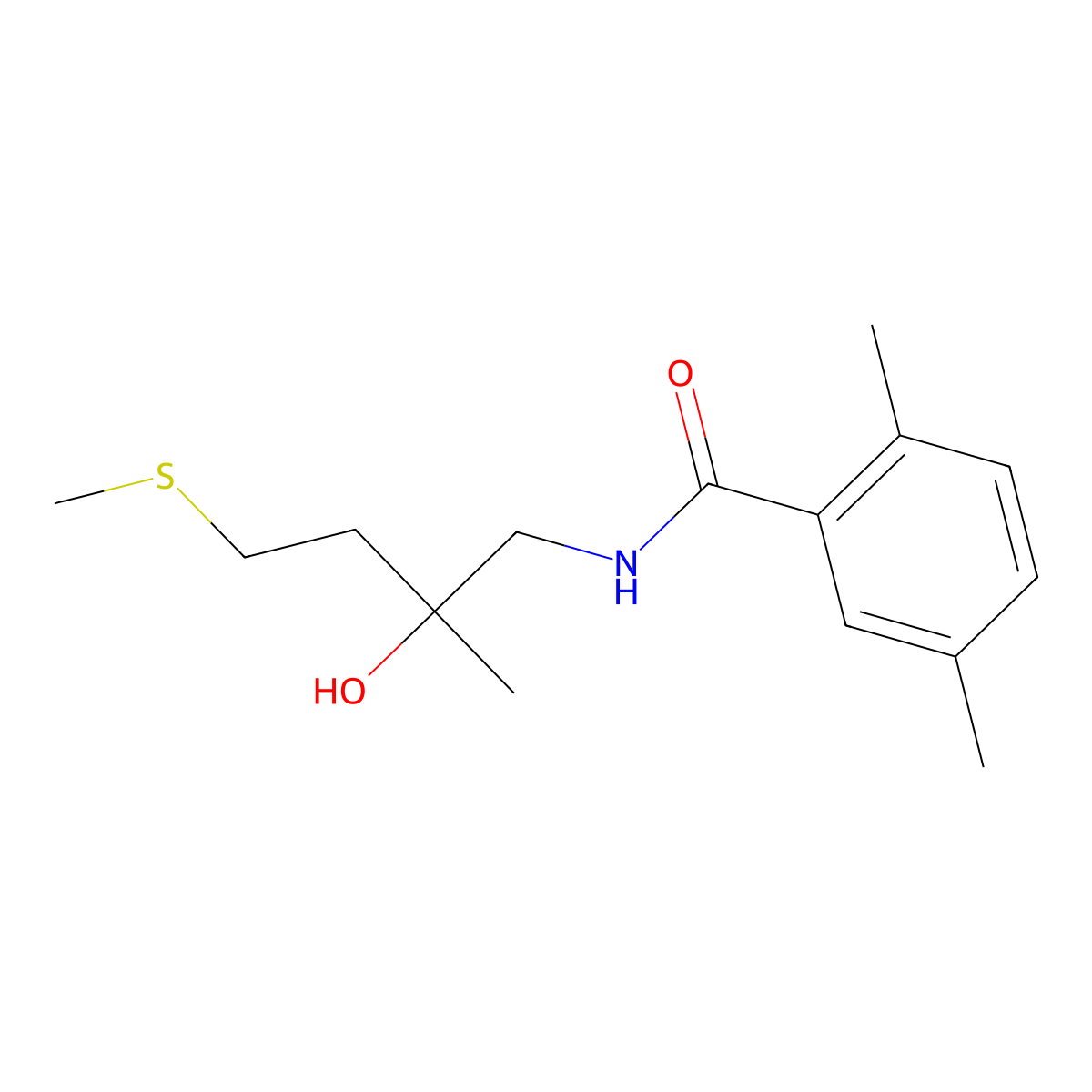 N-[2-hydroxy-2-methyl-4-(methylsulfanyl)butyl]-2,5-dimethylbenzamide molecular structure, CAS 1396879-83-6