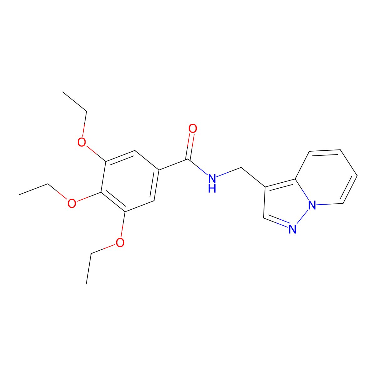 3,4,5-triethoxy-N-(pyrazolo[1,5-a]pyridin-3-ylmethyl)benzamide molecular structure, CAS 1396879-92-7