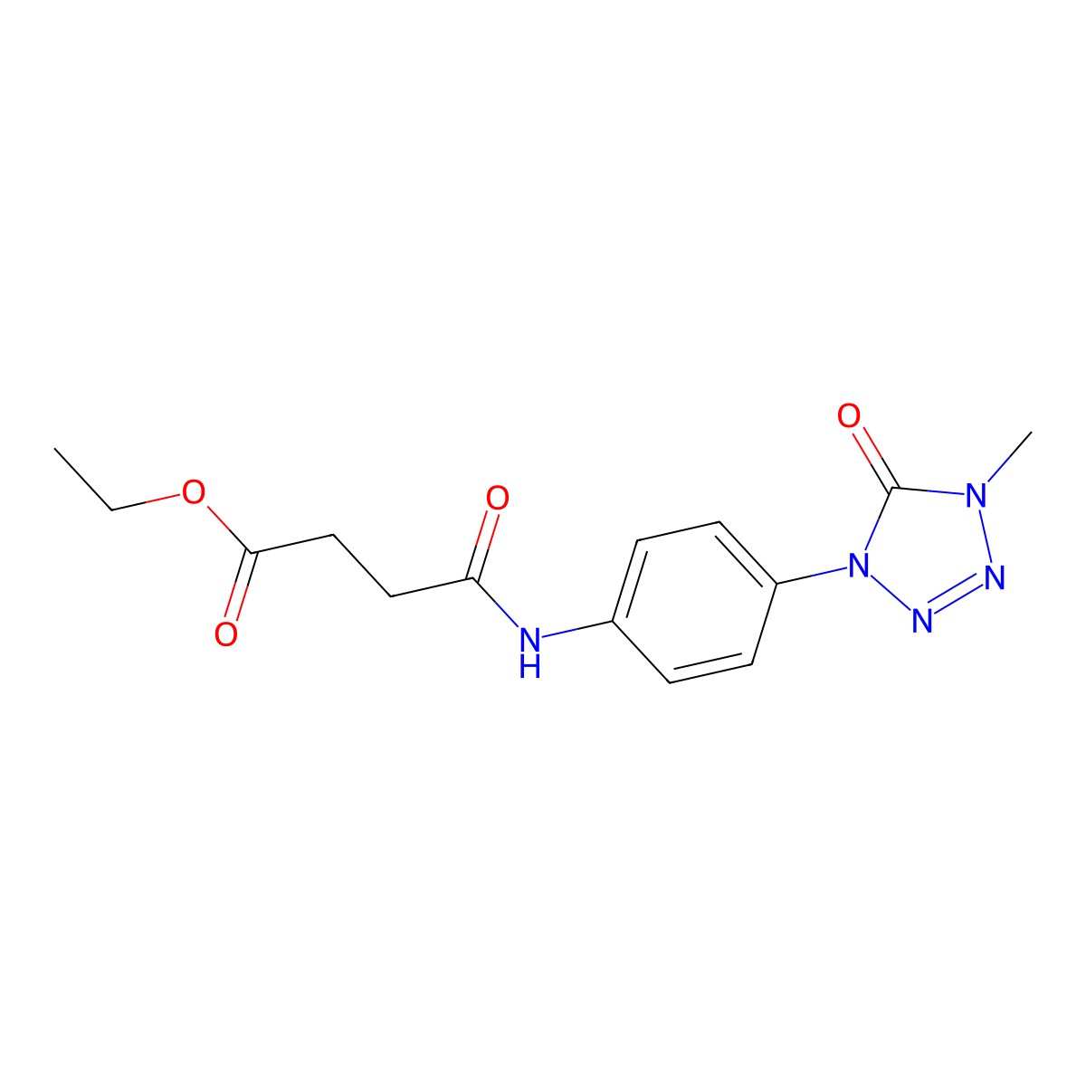 ethyl 4-((4-(4-methyl-5-oxo-4,5-dihydro-1H-tetrazol-1-yl)phenyl)amino)-4-oxobutanoate molecular structure, CAS 1396879-94-9