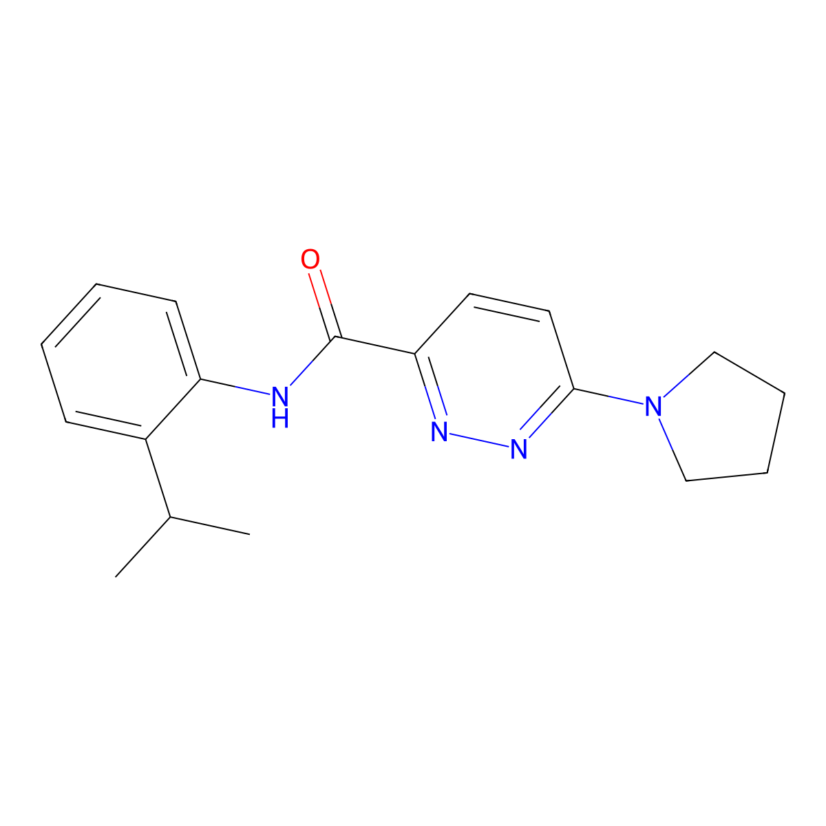 N-(2-isopropylphenyl)-6-(pyrrolidin-1-yl)pyridazine-3-carboxamide molecular structure, CAS 1396880-01-5
