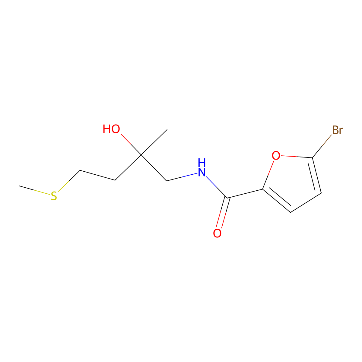 5-bromo-N-(2-hydroxy-2-methyl-4-(methylthio)butyl)furan-2-carboxamide molecular structure, CAS 1396880-05-9