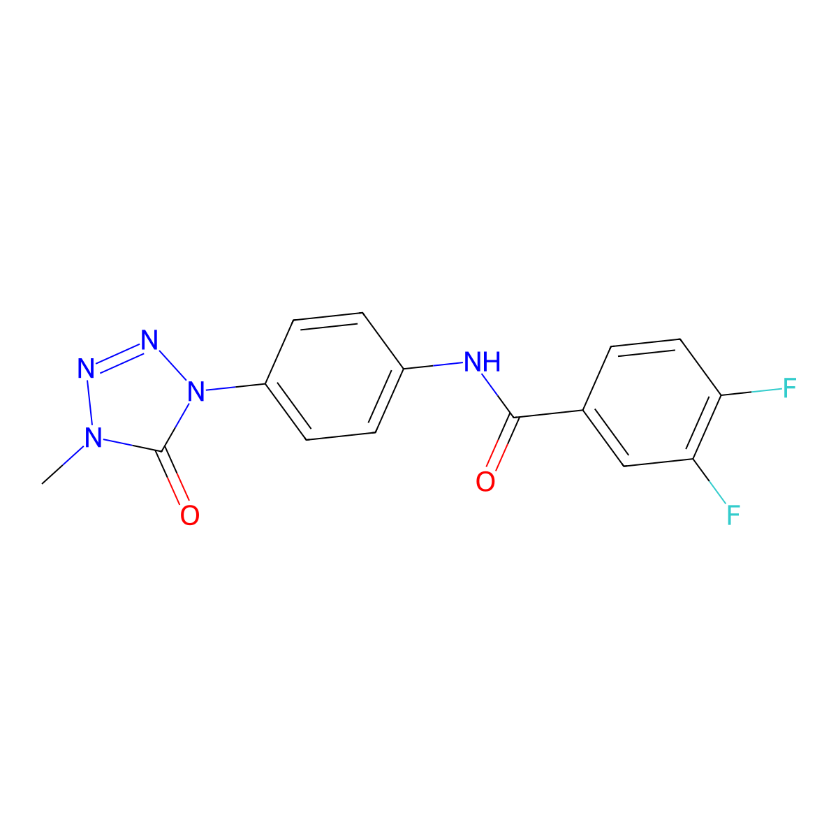 3,4-difluoro-N-(4-(4-methyl-5-oxo-4,5-dihydro-1H-tetrazol-1-yl)phenyl)benzamide molecular structure, CAS 1396880-07-1