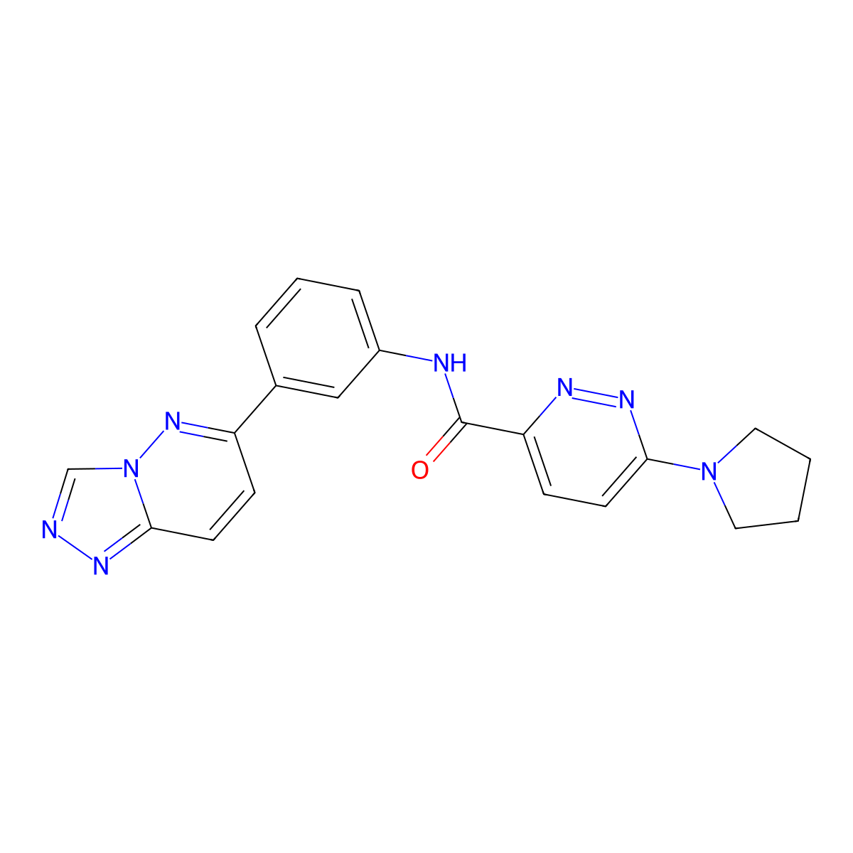 N-(3-([1,2,4]triazolo[4,3-b]pyridazin-6-yl)phenyl)-6-(pyrrolidin-1-yl)pyridazine-3-carboxamide molecular structure, CAS 1396880-08-2
