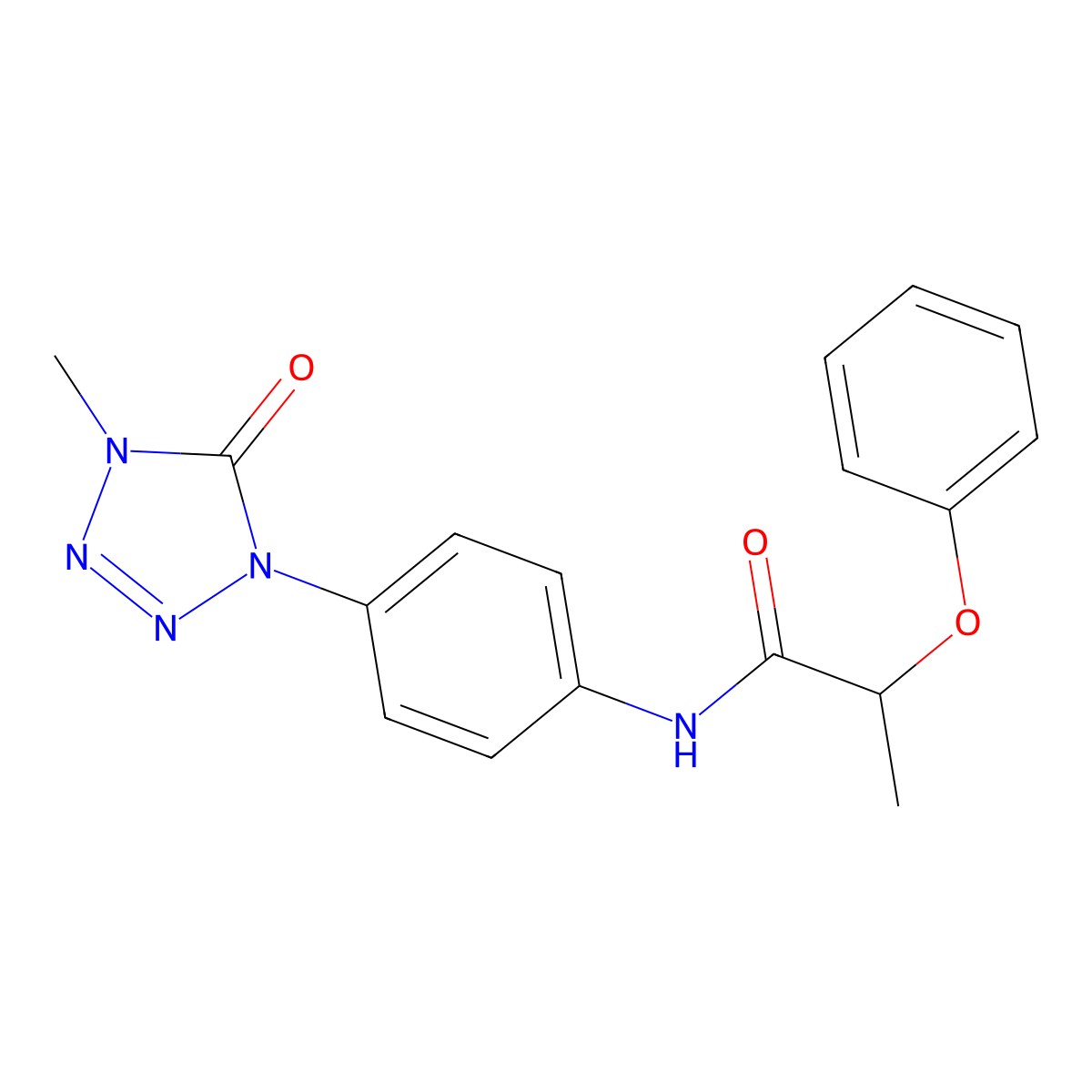 N-(4-(4-methyl-5-oxo-4,5-dihydro-1H-tetrazol-1-yl)phenyl)-2-phenoxypropanamide molecular structure, CAS 1396880-20-8