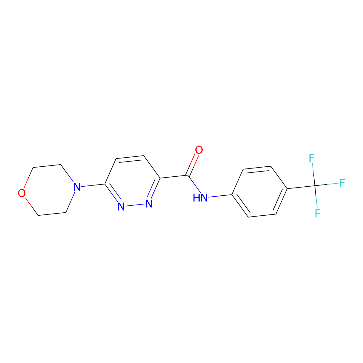 6-morpholino-N-(4-(trifluoromethyl)phenyl)pyridazine-3-carboxamide molecular structure, CAS 1396880-24-2
