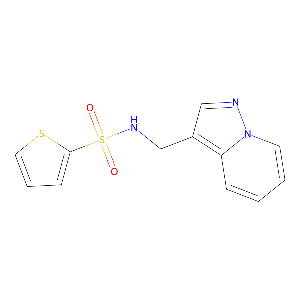 N-(pyrazolo[1,5-a]pyridin-3-ylmethyl)thiophene-2-sulfonamide molecular structure, CAS 1396880-27-5