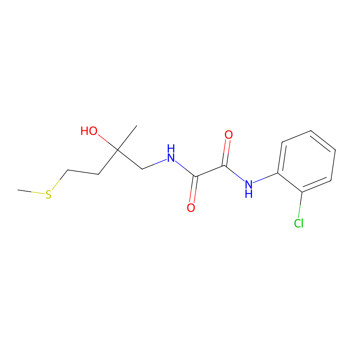 N1-(2-chlorophenyl)-N2-(2-hydroxy-2-methyl-4-(methylthio)butyl)oxalamide molecular structure, CAS 1396880-34-4