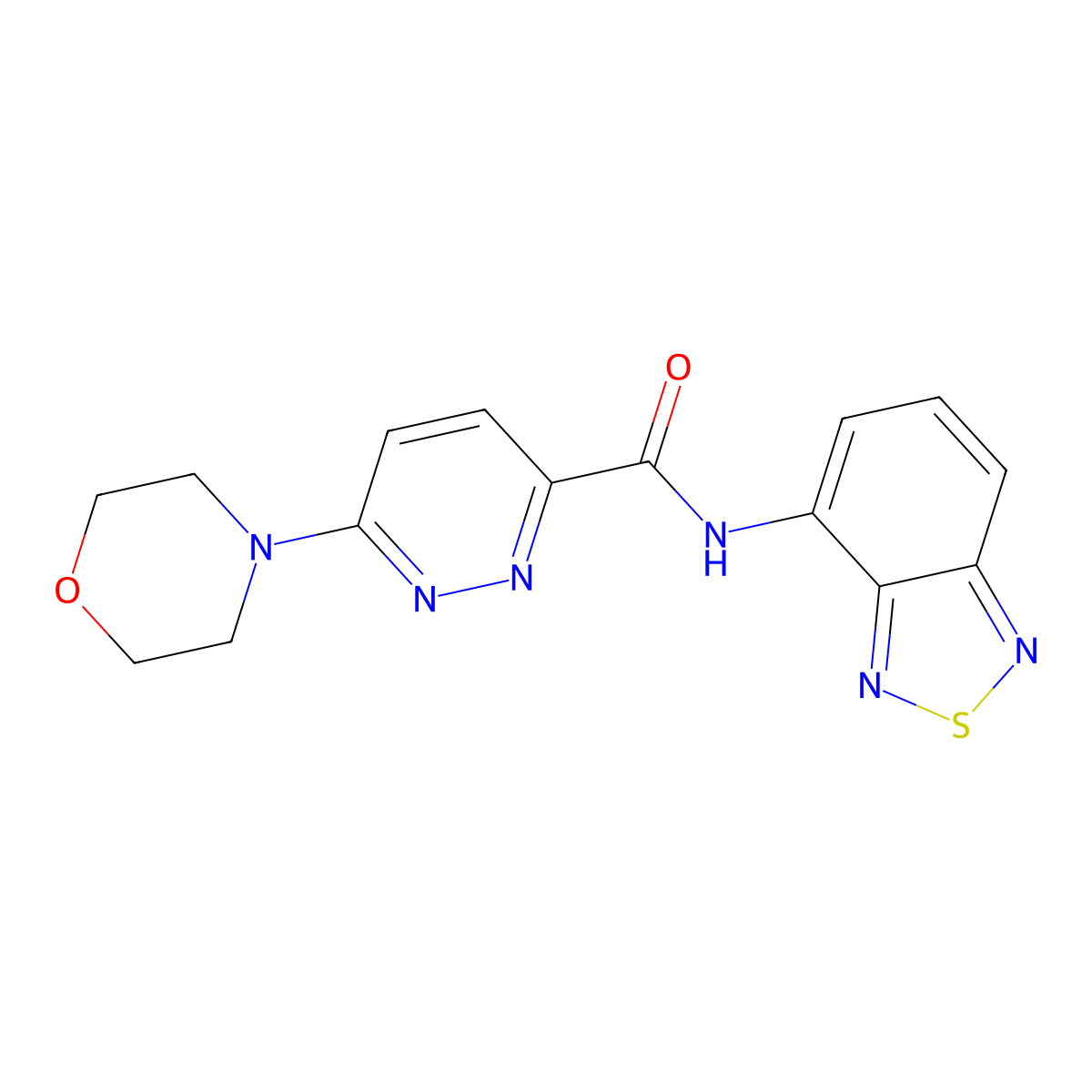 N-(benzo[c][1,2,5]thiadiazol-4-yl)-6-morpholinopyridazine-3-carboxamide molecular structure, CAS 1396880-35-5