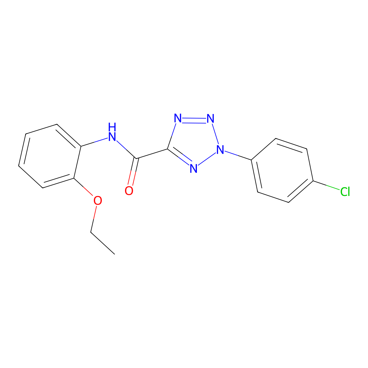 2-(4-chlorophenyl)-N-(2-ethoxyphenyl)-2H-tetrazole-5-carboxamide molecular structure, CAS 1396880-36-6
