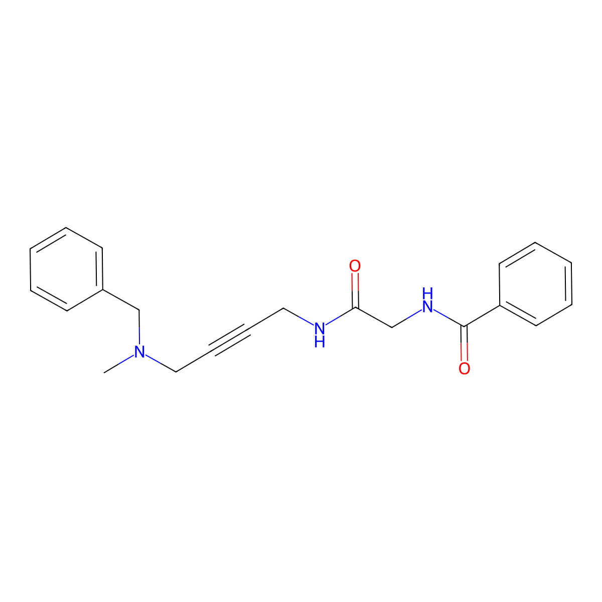 N-(2-((4-(benzyl(methyl)amino)but-2-yn-1-yl)amino)-2-oxoethyl)benzamide molecular structure, CAS 1396880-40-2