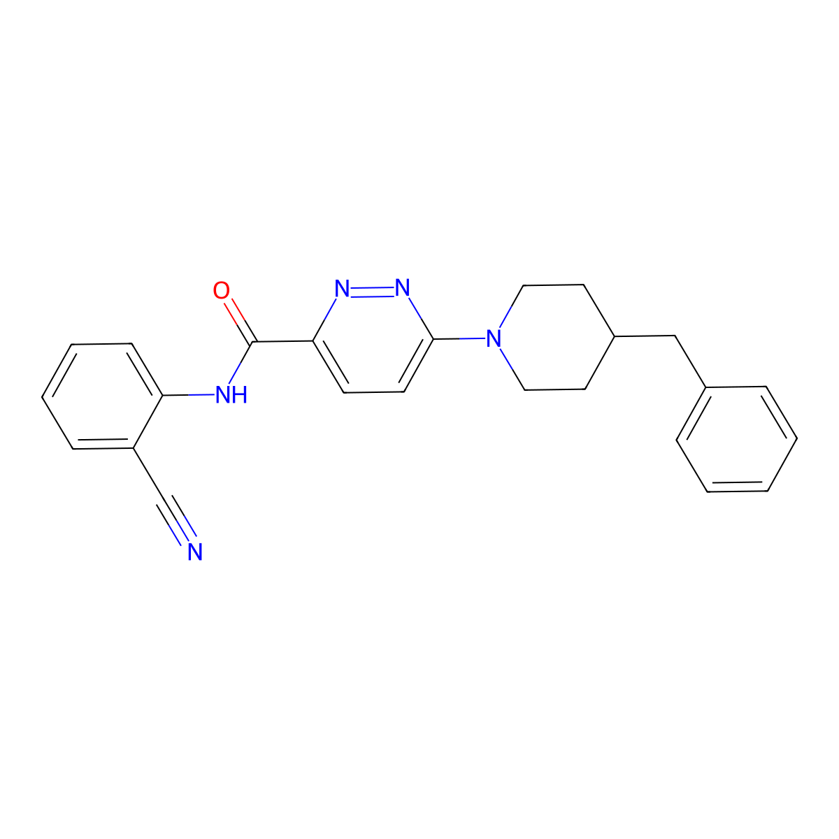 6-(4-benzylpiperidin-1-yl)-N-(2-cyanophenyl)pyridazine-3-carboxamide molecular structure, CAS 1396880-41-3