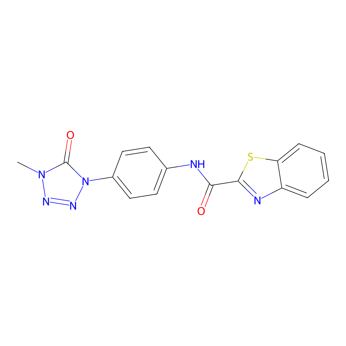 N-(4-(4-methyl-5-oxo-4,5-dihydro-1H-tetrazol-1-yl)phenyl)benzo[d]thiazole-2-carboxamide molecular structure, CAS 1396880-45-7