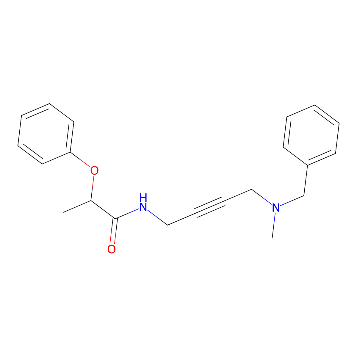 N-{4-[benzyl(methyl)amino]but-2-yn-1-yl}-2-phenoxypropanamide molecular structure, CAS 1396880-47-9