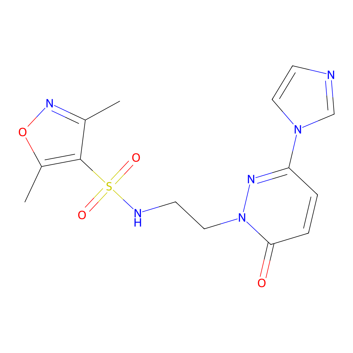 N-(2-(3-(1H-imidazol-1-yl)-6-oxopyridazin-1(6H)-yl)ethyl)-3,5-dimethylisoxazole-4-sulfonamide molecular structure, CAS 1396880-54-8